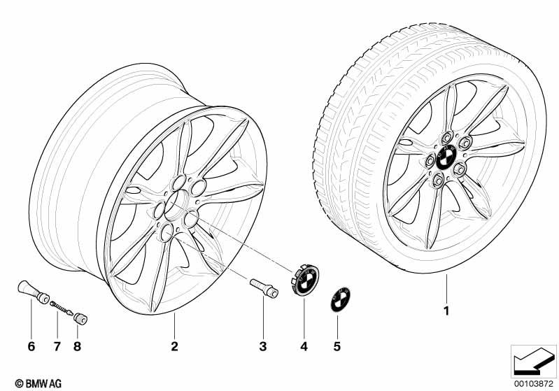 Genuine Alloy Wheel x1 17" Double-Spoke 103 Rim 36 11 6 759 841 view 2