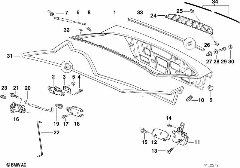 Genuine Trunk Boot Lid Lock Actuator Module 67 11 8 361 140 view 2