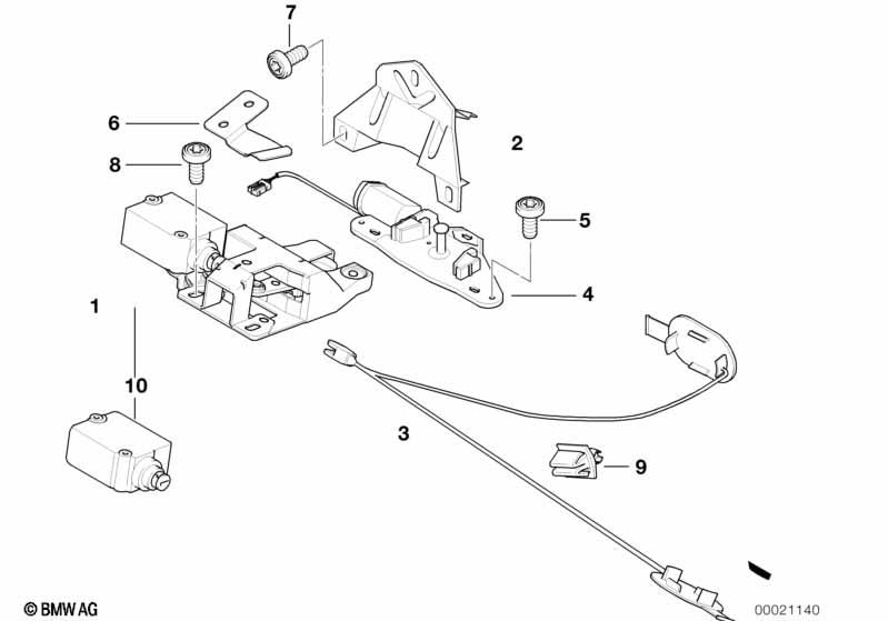 Genuine Trunk Boot Lid Lock Actuator Module 67 11 8 368 196 view 2