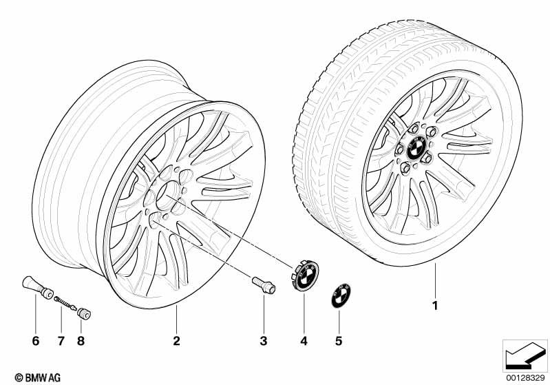 Genuine Alloy Wheel x1 18" Double-Spoke 120 Front 36 11 6 760 625 view 2