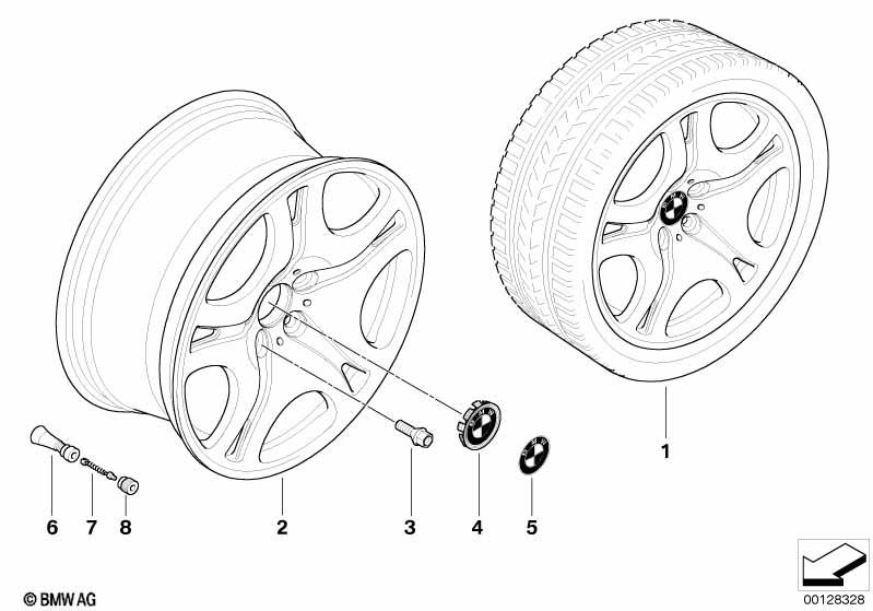 Genuine Alloy Wheel x1 19" Star-Spoke 92 Front Rim 36 11 6 760 627 view 2