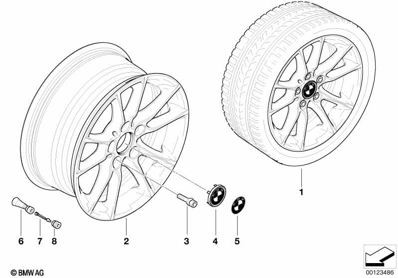 Genuine Alloy Wheel x1 16" Radial-Spoke 50 Rim 36 11 6 761 990 view 2