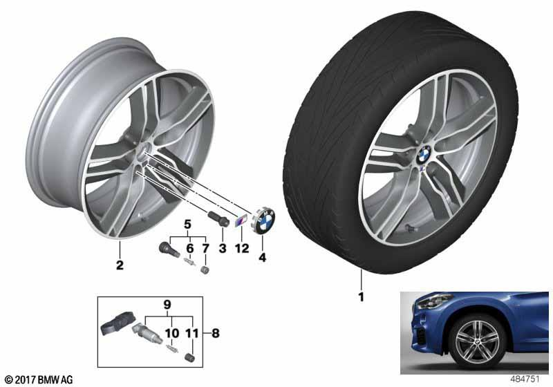 Genuine 18" Light Alloy Wheel Rim 5 Double Spoke 7.5J ET:51 Grey 36 10 7 850 456 view 2