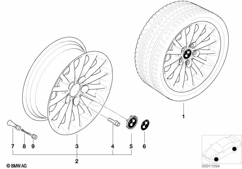 Genuine Alloy Wheel x1 16" Radial Spoke 48 Rim 36 11 1 095 441 view 2