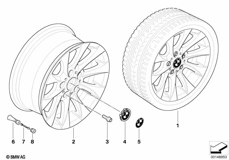 Genuine Alloy Wheel x1 17" Turbine Style 201 Rim 36 11 6 771 158 view 2