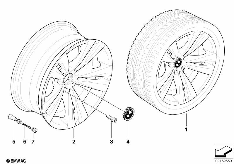 Genuine Alloy Wheel x1 18" Double-Spoke 266 Rear 36 11 6 780 225 view 2