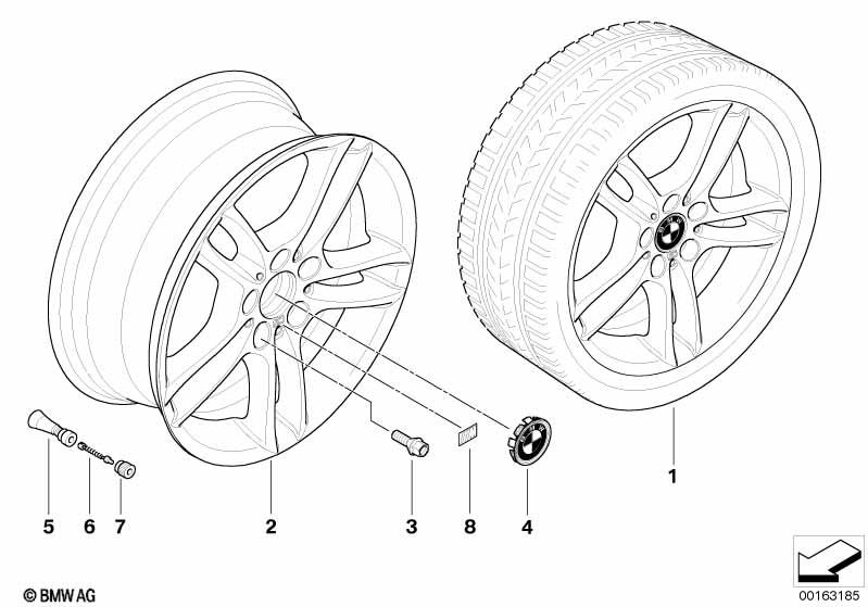 Genuine Alloy Wheel x1 18" M Double-Spoke 261 Front Grey 36 11 7 842 607 view 2