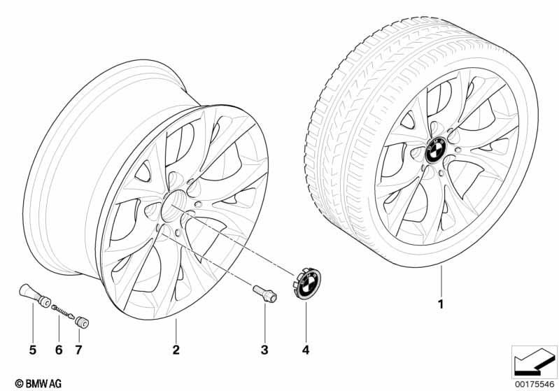 Genuine Alloy Wheel x1 17" V-Spoke 279 Rim 36 10 3 451 879 view 2