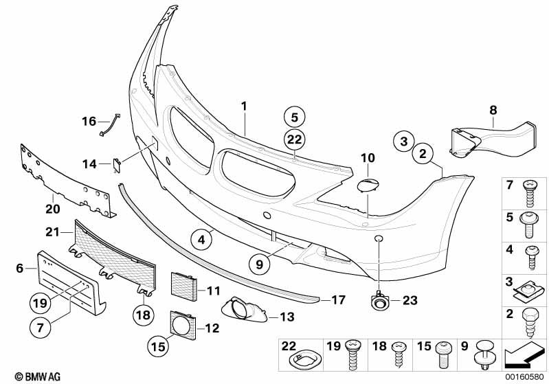 Genuine Front Lower Bumper Grille Panel Trim 51 11 7 008 823 view 2