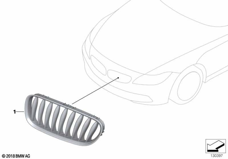 Genuine Front Left Kidney Grille Chrome 51 11 7 117 757 view 2