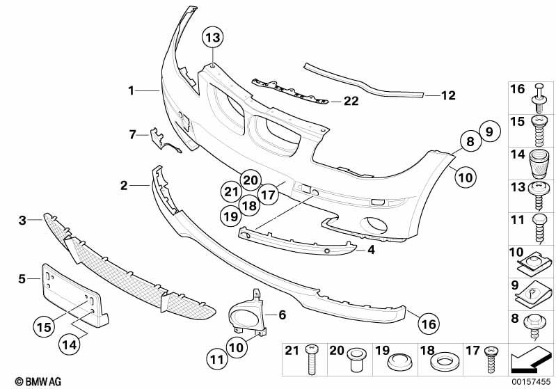 Genuine Front Bumper Grid Ventilation Grille Trim 51 11 7 131 690 view 2