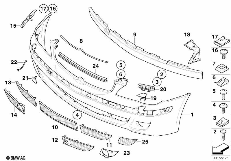 Genuine Front Bumper Outer Support Trim Left N/S Passenger Side 51 11 7 135 575 view 2