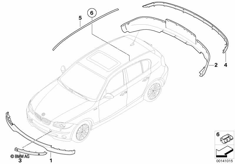 Genuine Front Lower Bumper Grille Panel Trim Primed 51 11 7 136 633 view 2