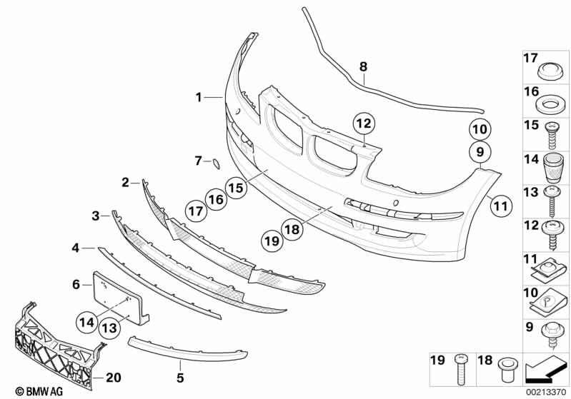 Genuine Front Bumper Towing Eye Cover Primed 51 11 7 201 202 view 2