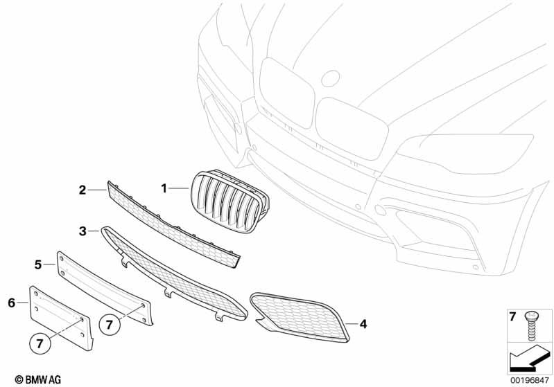 Genuine Front Lower Centre Bumper Grille 51 11 7 205 560 view 2