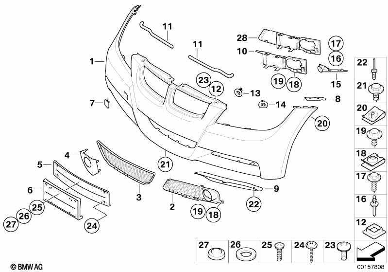 Genuine M Front Lower Bumper Grille Panel Trim 51 11 7 906 494 view 2
