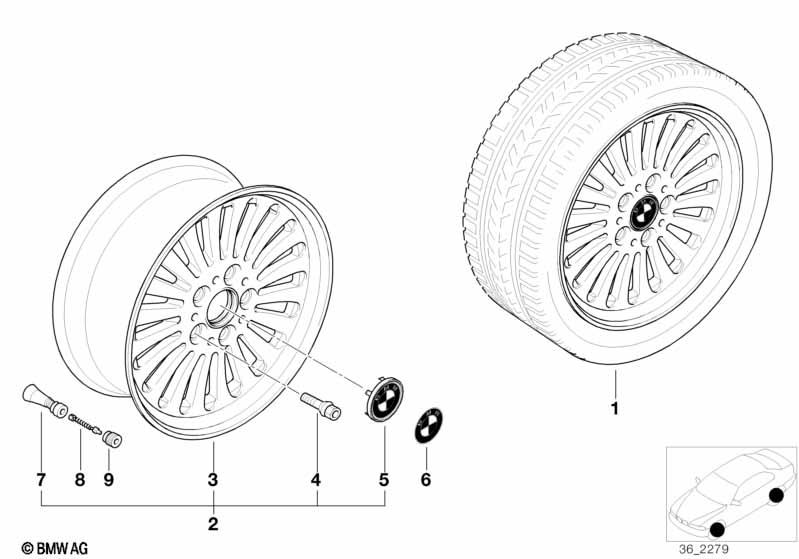 Genuine Alloy Wheel x1 16" Spoke Styling 33 Rim 36 11 1 092 209 view 2