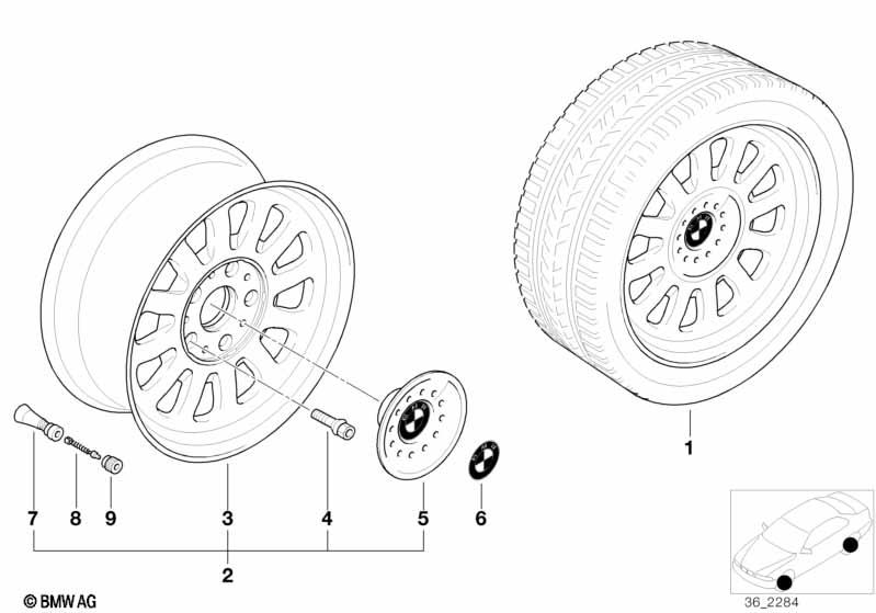 Genuine Alloy Wheel x1 15" Styling 31 Rim 36 11 1 093 463 view 2