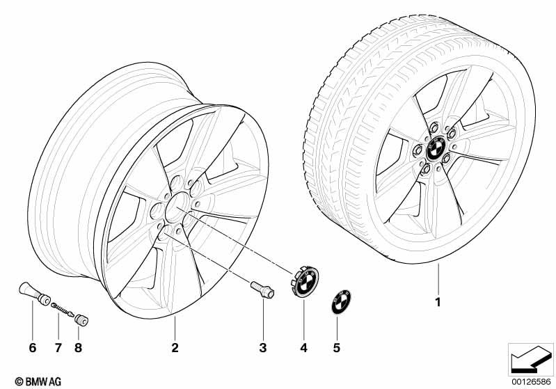 Genuine Alloy Wheel x1 18" Star-Spoke 143 Rim 36 11 3 411 524 view 2