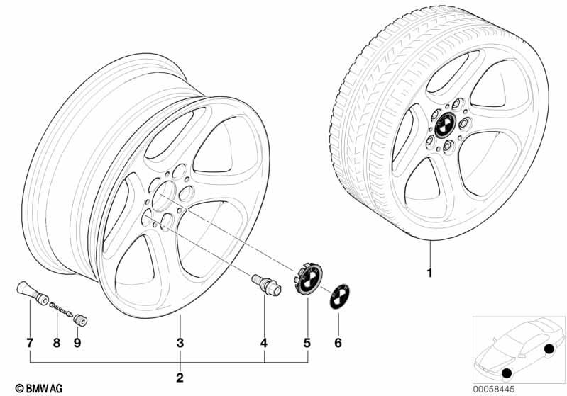Genuine Alloy Wheel x1 18" Star-Spoke 69 Rim 36 11 6 752 027 view 2