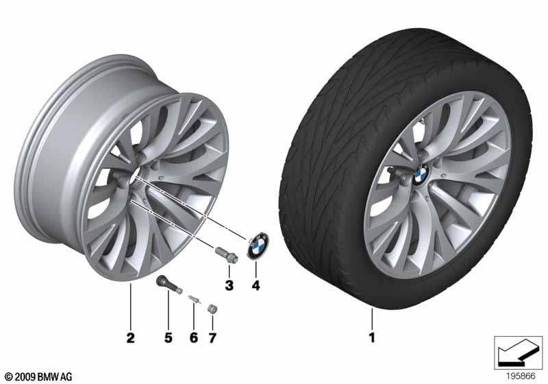 Genuine Alloy Wheel x1 19" Y-Spoke 315 Rear 36 11 6 788 704 view 2