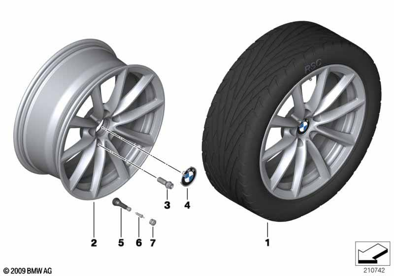 Genuine Alloy Wheel x1 19" V-Spoke 423 Ferric Grey Front 36 11 6 789 149 view 2