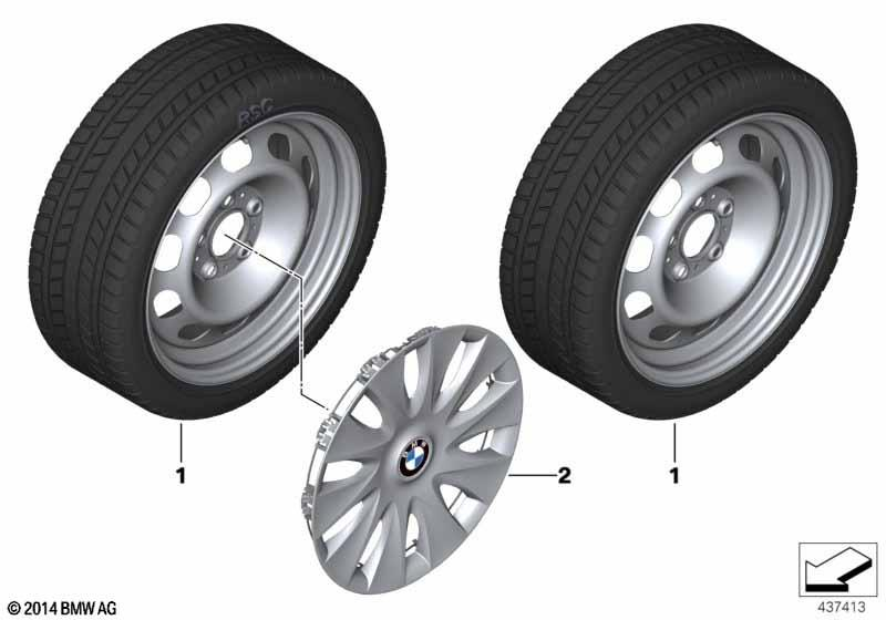 Genuine 16" Steel Wheel Rim Cover Hub Cap 36 13 6 791 806 view 2