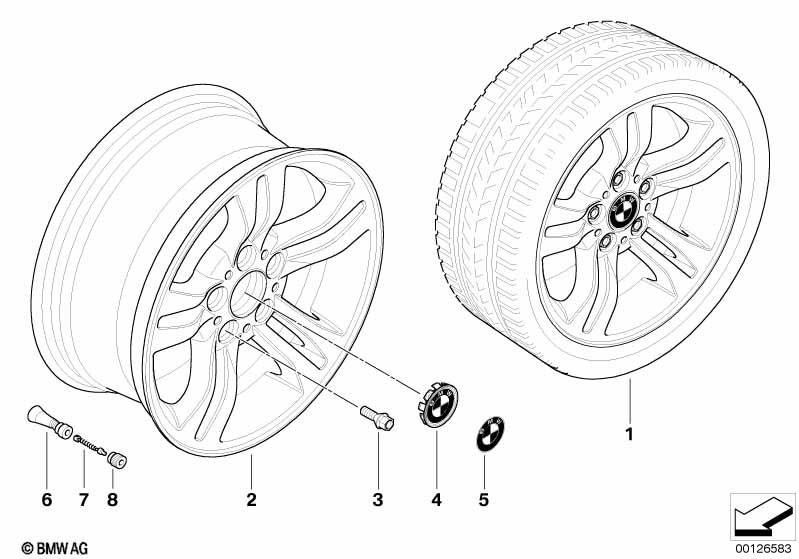 Genuine Alloy Wheel x1 17" Double-Spoke 112 Rim 36 11 3 401 200 view 2