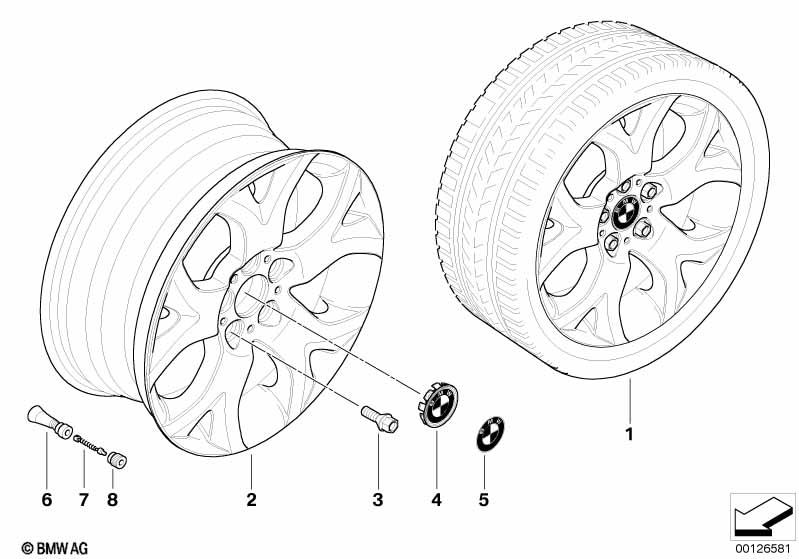 Genuine Alloy Wheel x1 18" Y-Spoke 114 Rear Rim 36 11 3 401 203 view 2