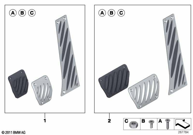 Genuine Sport Pedal Pads Covers Set Aluminium Automatic 35 00 2 213 212 view 2