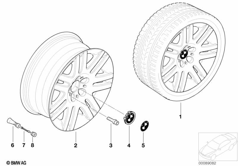Genuine Alloy Wheel x1 18" Double-Spoke 93 Rim 36 11 6 753 239 view 2
