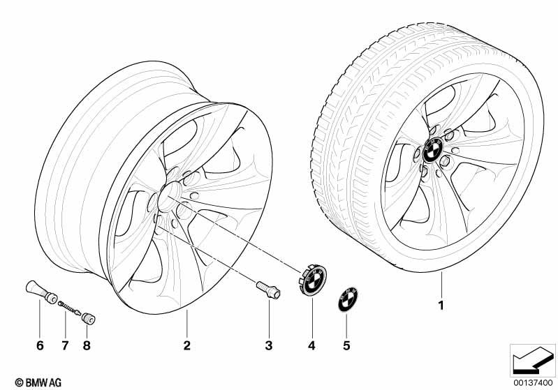 Genuine Alloy Wheel x1 17" Star-Spoke 117 Rim 36 11 6 758 776 view 2