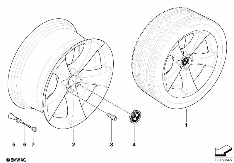 Genuine Alloy Wheel x1 20" Star-Spoke 259 Front Rim 36 11 6 778 588 view 2