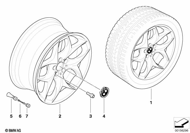 Genuine Alloy Wheel x1 21" Double-Spoke 215 Rear 36 11 6 782 835 view 2