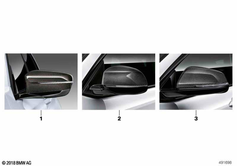 Genuine M Performance Right Outside Mirror Shroud Carbon RHD 51 16 2 462 826 view 2