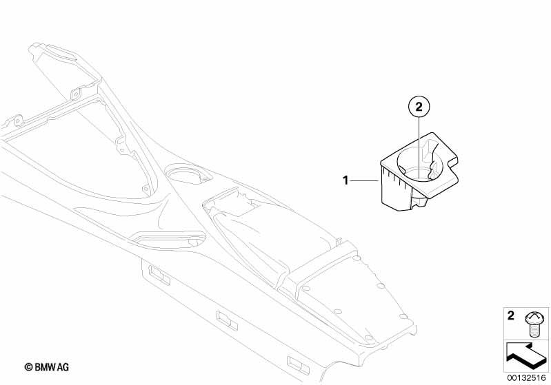 Genuine Rear Center Console Drink/Cup Holder 51 16 7 129 347 view 2