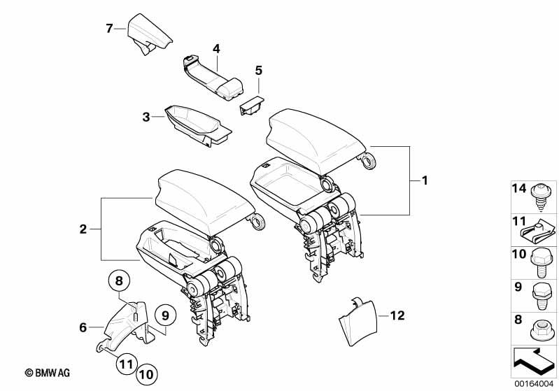 Genuine Center Armrest Tray Console Storage Box 51 16 7 140 617 view 2