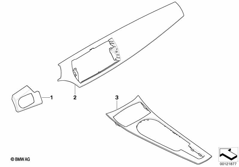 Genuine Centre Console Trim Strip Cover Wood 51 16 8 023 419 view 2