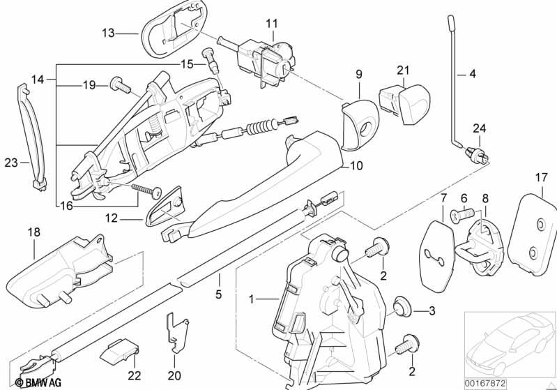 Genuine Right Door Exterior Handle Primed 51 21 7 002 272 view 2
