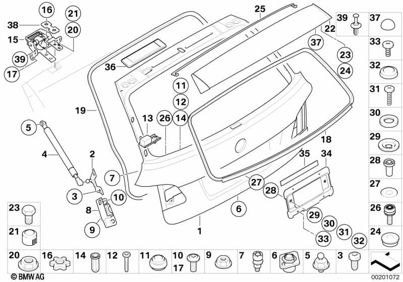 Genuine Trunk Lid Gas Pressurized Spring 51 24 7 178 273 view 2