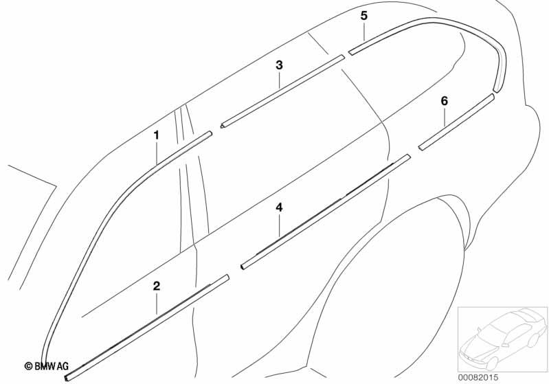 Genuine Front Right Window Top Frame Cover Trim Surround 51 32 8 257 706 view 2