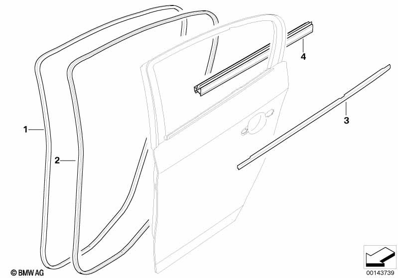 Genuine Rear Right Outer Door Channel Cover 51 35 7 220 190 view 2