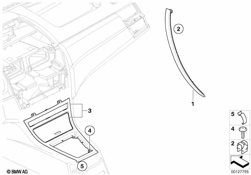 Genuine Interior Door Handle Trim Cover Right Birch Wood 51 41 3 403 856 view 2