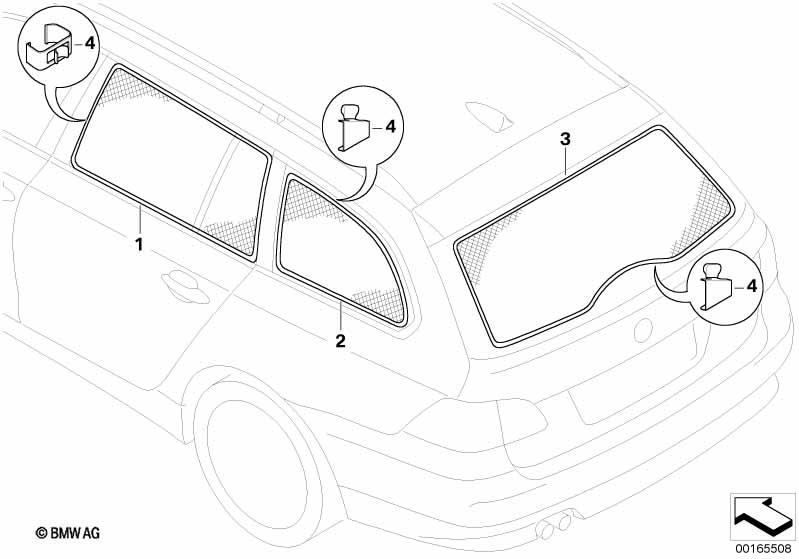 Genuine Rear Side Windows Sun Blind/Shade/Screen 51 46 2 154 684 view 2