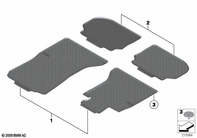 Genuine All Weather Floor Mat Rear Set Black 51 47 2 153 889 view 2
