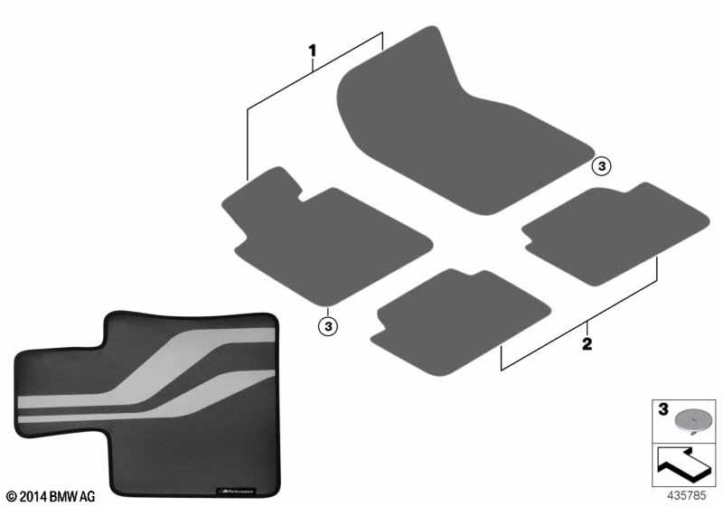 Genuine M Performance Car Floor Mats Rear 51 47 2 353 380 view 2
