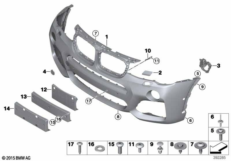 Genuine Front Bumper Towing Eye Cap Cover Primed 51 11 8 065 883 view 2