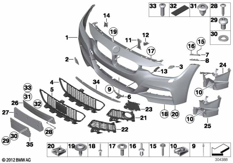 Genuine M Front Trim Towing Eye Tow Flap Primed 51 11 8 067 961 view 2
