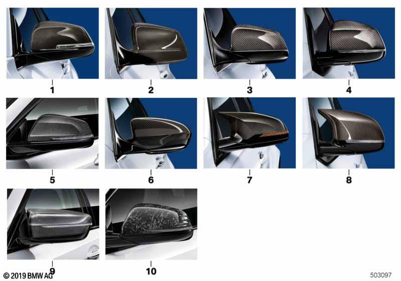 Genuine Right Driver Side OS Mirror Cover Cap Carbon view 2