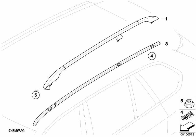Genuine Roof Rail Base Trim Moulding Cover Left 51 13 7 250 391 view 2